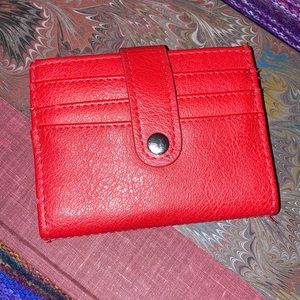 Red Vegan Leather Scansafe RFID Credit Card Caddy Wallet